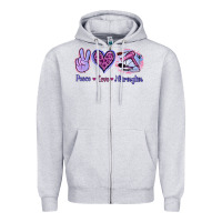 Heather Grey Peace Love Hairstylist Zipper Hoodie - Jasminsmagicworld