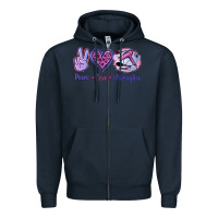 Navy Peace Love Hairstylist Zipper Hoodie - Jasminsmagicworld