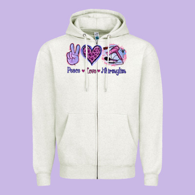 Peace Love Hairstylist Zipper Hoodie Designed By Jasminsmagicworld