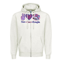 Oatmeal Heather Peace Love Hairstylist Zipper Hoodie - Jasminsmagicworld