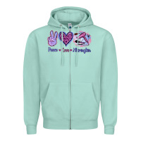 Seafoam Peace Love Hairstylist Zipper Hoodie - Jasminsmagicworld