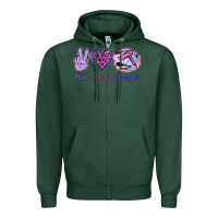 Sports Green Peace Love Hairstylist Zipper Hoodie - Jasminsmagicworld