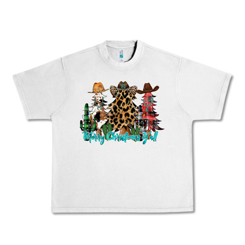 Merry Christmas Y'all Christmas Trees Urban Heavy Tee by CowhideDigitalArt | Teevron