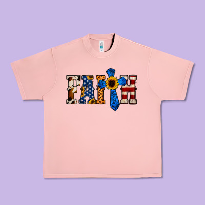 American Flag Faith Urban Heavy Tee Designed By Jasminsmagicworld