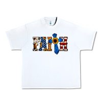 White American Flag Faith Urban Heavy Tee - Jasminsmagicworld