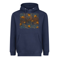 Navy tooled leather fall background Heavyweight Hoodie - RanaPortraitStore