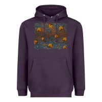 Plum tooled leather fall background Heavyweight Hoodie - RanaPortraitStore