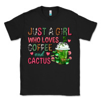Black Just A Girl Who Loves Coffee And Cactus Frappe Classic Tee - FaDigitalArtStudio