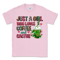 Bubblegum Pink Just A Girl Who Loves Coffee And Cactus Frappe Classic Tee - FaDigitalArtStudio