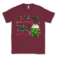 Burgundy Just A Girl Who Loves Coffee And Cactus Frappe Classic Tee - FaDigitalArtStudio