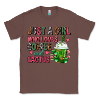 Chestnut Just A Girl Who Loves Coffee And Cactus Frappe Classic Tee - FaDigitalArtStudio
