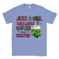 Colony Blue Just A Girl Who Loves Coffee And Cactus Frappe Classic Tee - FaDigitalArtStudio