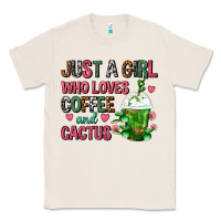 Natural Just A Girl Who Loves Coffee And Cactus Frappe Classic Tee - FaDigitalArtStudio