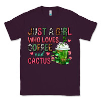 Plum Just A Girl Who Loves Coffee And Cactus Frappe Classic Tee - FaDigitalArtStudio