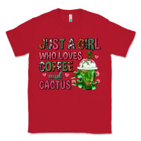 Red Just A Girl Who Loves Coffee And Cactus Frappe Classic Tee - FaDigitalArtStudio