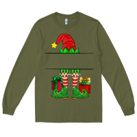 Army Green christmas elf custom name Long Sleeve Tee - Artiststas