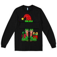 Black christmas elf custom name Long Sleeve Tee - Artiststas