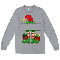 Heather Grey christmas elf custom name Long Sleeve Tee - Artiststas