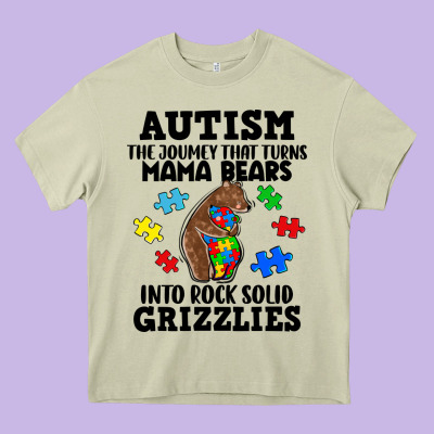 Autism Grizzlies Heavy Core Tee Designed By Fadigitalartstudio