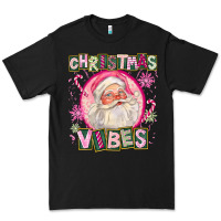 Black Pink Christmas Vibes Santa Premium Tee - FaDigitalArtStudio