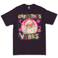 Plum Pink Christmas Vibes Santa Premium Tee - FaDigitalArtStudio