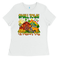 White small town st patricks day Ladies Tee - CowhideDigitalArt
