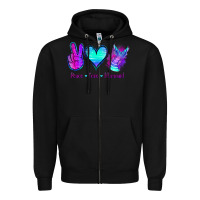 Black Peace Love Mermaid Zipper Hoodie - Jasminsmagicworld