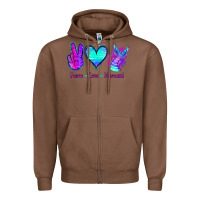 Chestnut Peace Love Mermaid Zipper Hoodie - Jasminsmagicworld