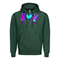 Sports Green Peace Love Mermaid Zipper Hoodie - Jasminsmagicworld