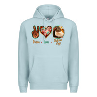 Blue Mist Peace Love Guinea Pigs Premium Hoodie - Jasminsmagicworld