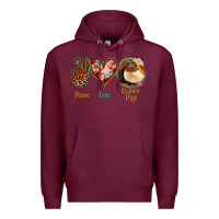 Burgundy Peace Love Guinea Pigs Premium Hoodie - Jasminsmagicworld