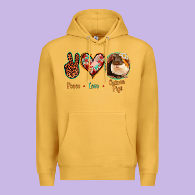 Peace Love Guinea Pigs Premium Hoodie Designed By Jasminsmagicworld