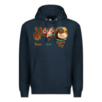 Navy Peace Love Guinea Pigs Premium Hoodie - Jasminsmagicworld