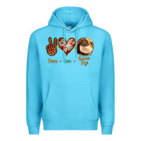 Ocean Blue Peace Love Guinea Pigs Premium Hoodie - Jasminsmagicworld