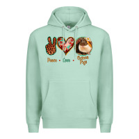 Seafoam Peace Love Guinea Pigs Premium Hoodie - Jasminsmagicworld