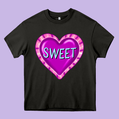 Valentine's Day Hearts Heavy Core Tee Designed By Fadigitalartstudio