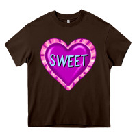 Chocolate Brown valentine's day hearts Heavy Core Tee - FaDigitalArtStudio