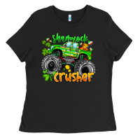 Black Shamrock Crusher Ladies Tee - CowhideDigitalArt