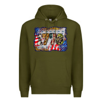 Army Green 1776 4th of july background Premium Hoodie - BarkalooDesign