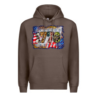 Coffee 1776 4th of july background Premium Hoodie - BarkalooDesign