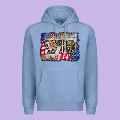 1776 4th Of July Background Premium Hoodie Designed By Barkaloodesign