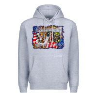 Heather Grey 1776 4th of july background Premium Hoodie - BarkalooDesign