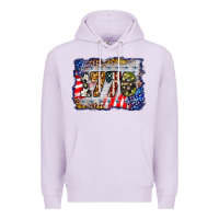 Lilac 1776 4th of july background Premium Hoodie - BarkalooDesign