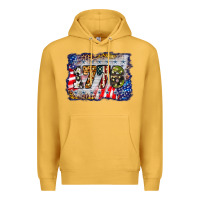 Mustard 1776 4th of july background Premium Hoodie - BarkalooDesign
