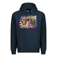 Navy 1776 4th of july background Premium Hoodie - BarkalooDesign
