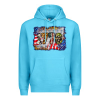 Ocean Blue 1776 4th of july background Premium Hoodie - BarkalooDesign