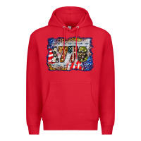 Red 1776 4th of july background Premium Hoodie - BarkalooDesign