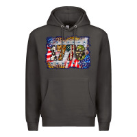 Smoke 1776 4th of july background Premium Hoodie - BarkalooDesign