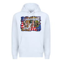 White 1776 4th of july background Premium Hoodie - BarkalooDesign