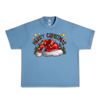 Pebble Blue merry Christmas santa Urban Heavy Tee - CowhideDigitalArt
